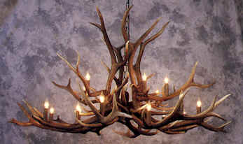 Large 2-Tier Elk Chandelier