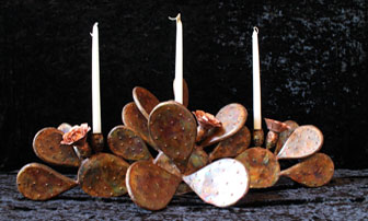 Natural Copper Cactus Candelabra